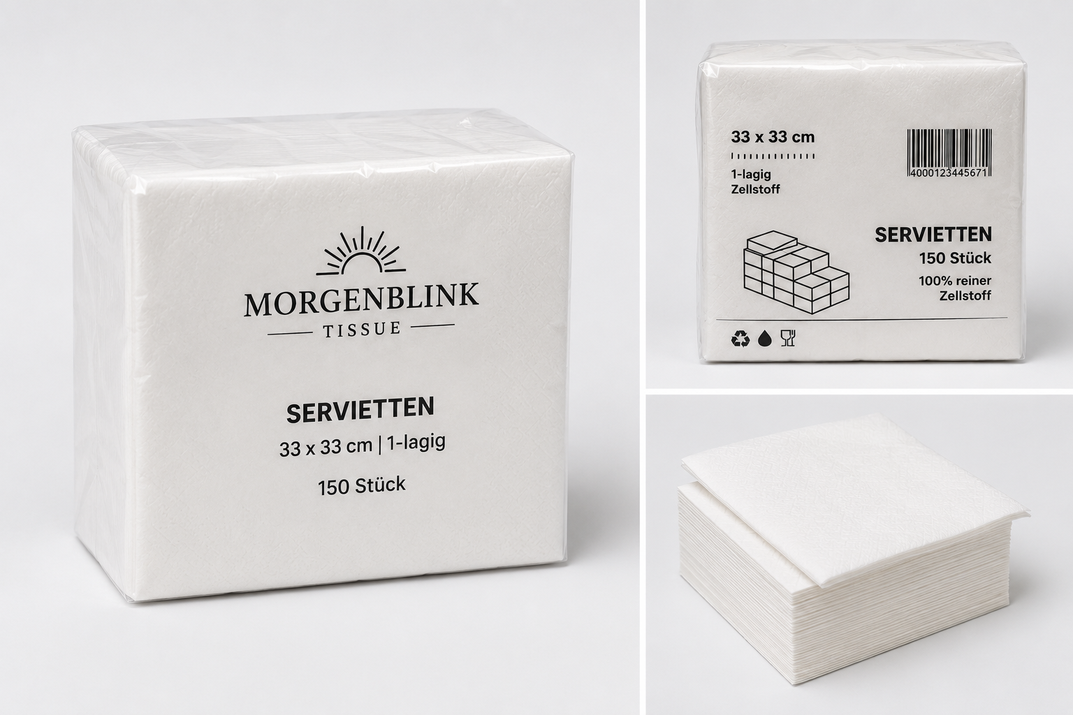 Morgenblink Premium Servietten – 150 Stück